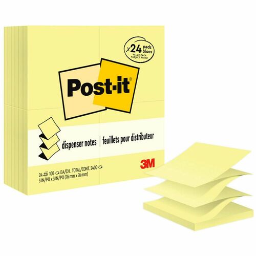 Note, Popup, 3x3, Canary 24/PK