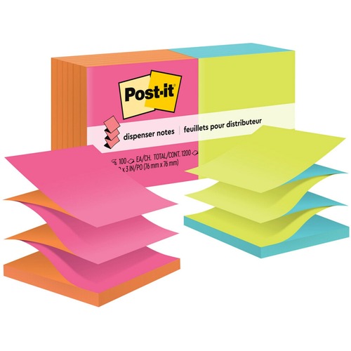 Notes, Popup, 3x3, Assorted 12/PK