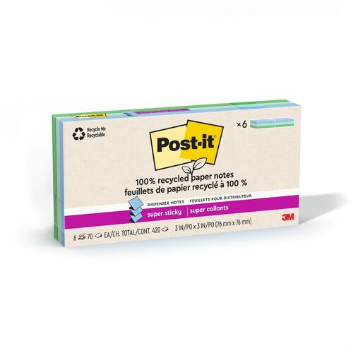 Supersticky, Recycled, 3x3 6/PK