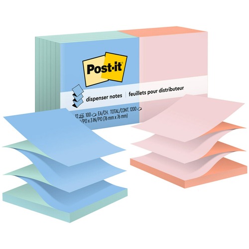 Notes, Popup, 3x3, Assorted 12/PK