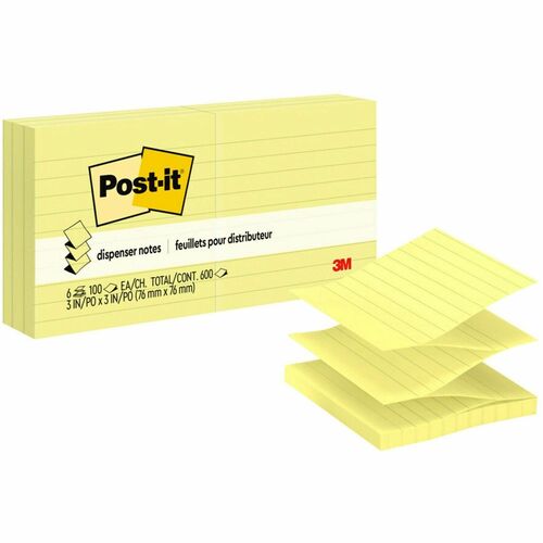 Note, Popup, 3x3, Lined 6/PK