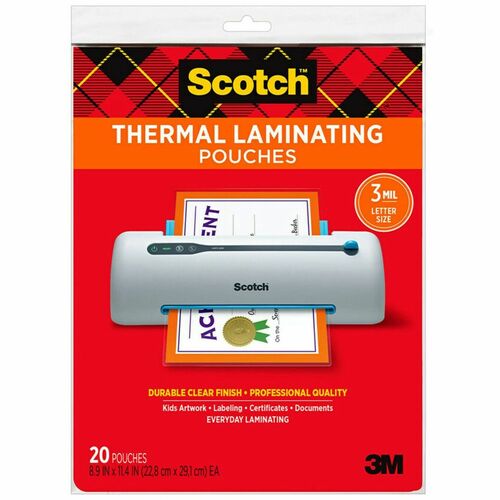 Pouch, Thermal, 8 1/2 X 11, Clear 20/PK