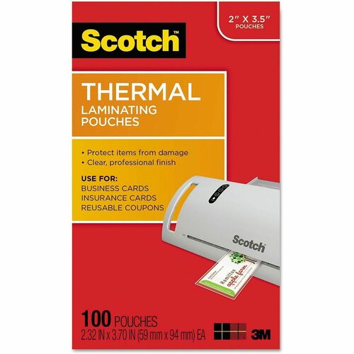 Laminating Sheets 5 Mil, 3.75" x 2.38", Gloss Clear 100/PK
