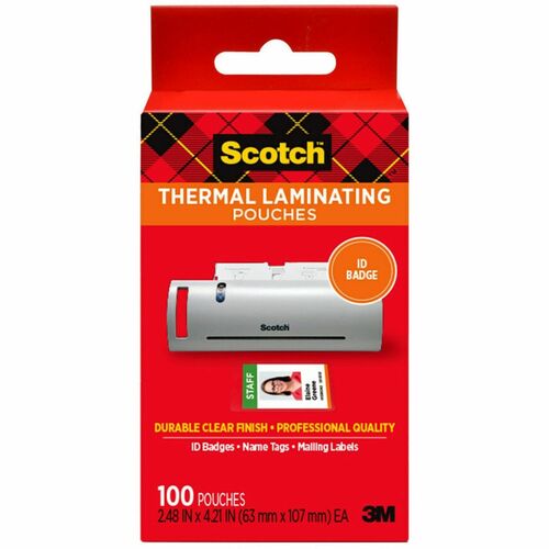 Pouch, Thermal, Badge, 100, Clear 100/PK