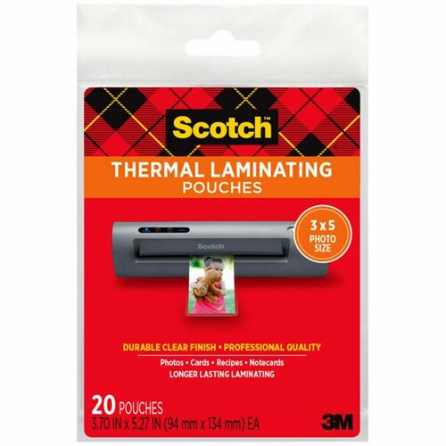 Pouch, Laminating, 3-1/2" x 5" 20/PK
