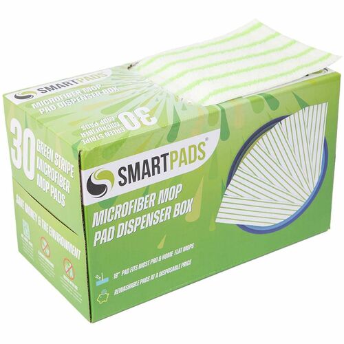 Mop, Microfiber, 18x5, Green Stripe 30/BX