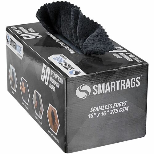 Cloth, Microfiber, Hd, 16x16, Black 50/BX