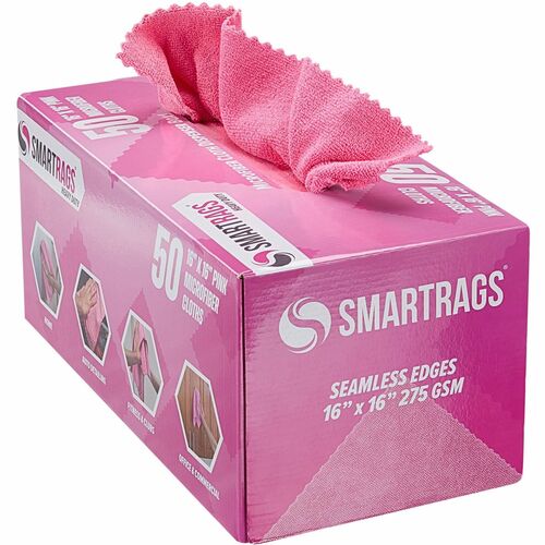 Cloth, Microfiber, Hand Dry, 16x16, Pink 50/BX