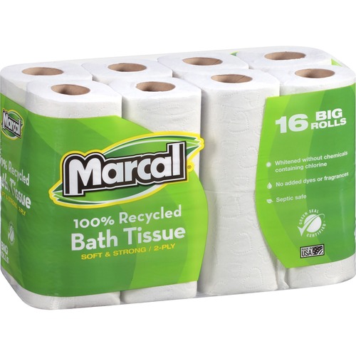Tissue, Bath, 2-Ply, White 16/PK