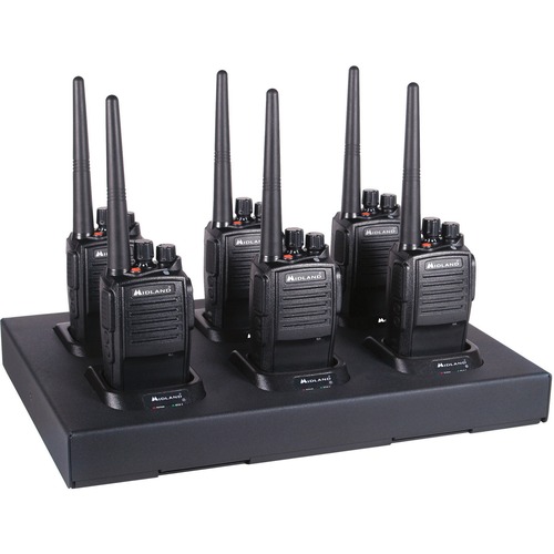 Business Radio, With 6 Radio Charge Dock, 12"x12"x16", Black