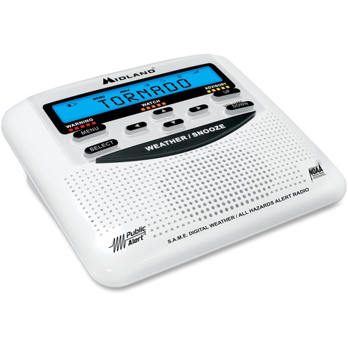 Weather Alert Radio, 25 Code, AC/Battery Power, Black