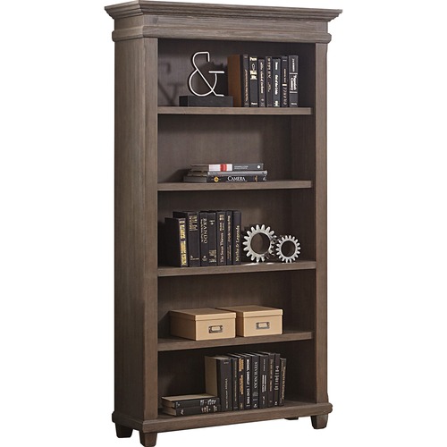Bookcase, 3 Adjustable Shelves, 40" x 15" x 76", Weathered Dove