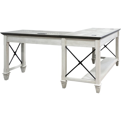 Desk, Open, Return, 60" x 28" x 31", Vintage Linen