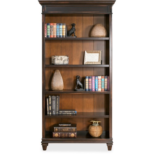 Bookcase, Open, 5 Shelves, 40"x14"x78", Vintage Black