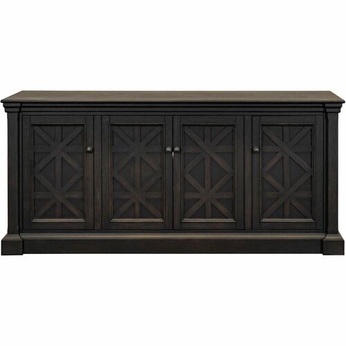 Console, With 4 Door/3 Shelves, 67" x 18" x 32", Chocolate