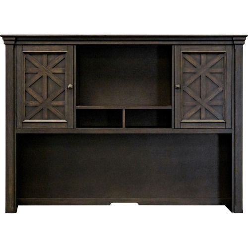 Hutch, With 2 Doors/2 Shelves, Open Center, 66" x 14" x 48", Chocolate
