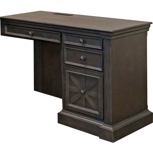 Return, F/L-Shape, with Pedestal, 44" x 21" x 30", Chocolate