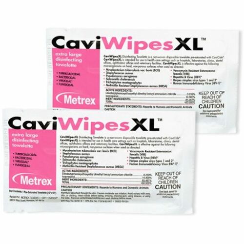 Disinfectant Wipes, X-Large, Individual Packs, 10" x 12" 50/BX