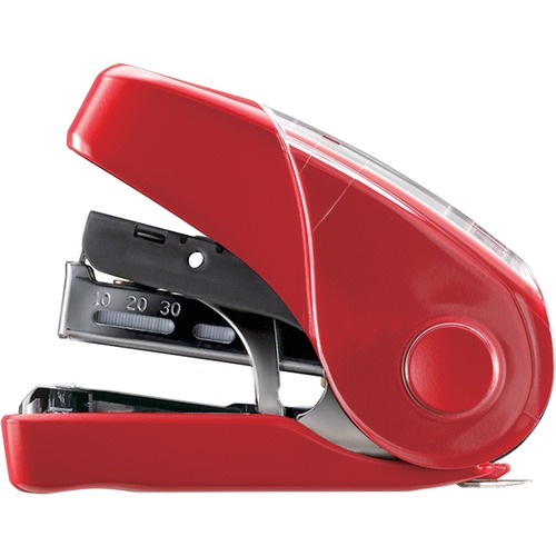 Stapler, Flat Clinch, 1-1/8" W x 3-1/4" L x 2-5/8" H, Red