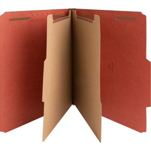 Classification Folders, 2" Exp., Letter, 2 Div, Red 10/BX