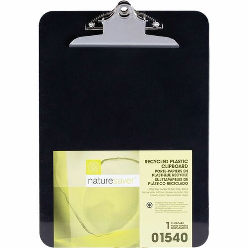 Clipboard, Plastic, Recycled, Black