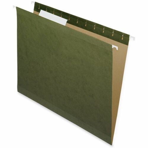 Hanging File Folders, Recycled, 1/3 Cut, Letter, Green 25/BX