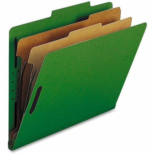 Folder, Classification, Letter, 2 Dividers, Green 10/BX