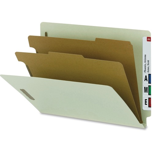 Folder, Classification, Letter, 2 Divider, Gray Green 10/BX