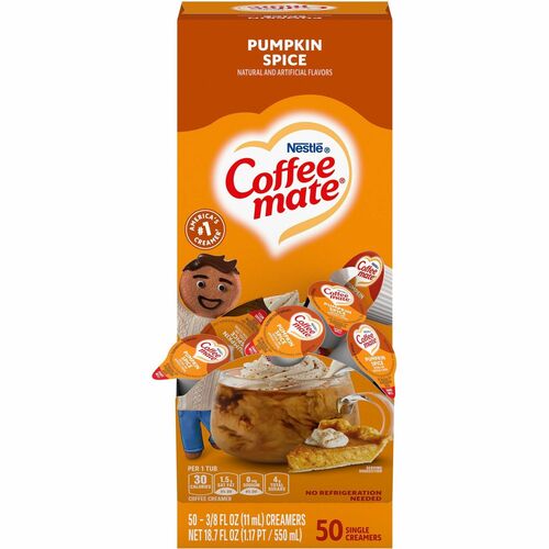 Creamer, Liquid, 0.38oz Singles, Pumpkin Spice 50/BX