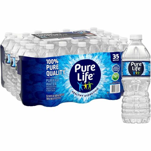 Water, Pure Life, 16.9oz Bottles, Clear 35/CT