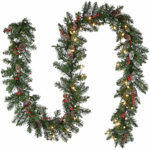 Garland, Green Spruce, Wire Core, 9 Foot