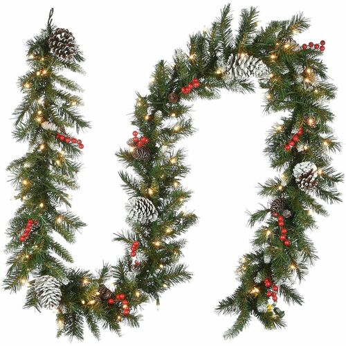 Garland, Frostberry, White Color, 9 Foot
