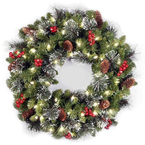 Wreath, Cw Spruce, LED, 24 Inch