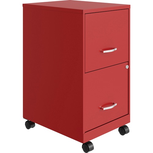 File Vertical Mobile 2 Drawer 18", Red