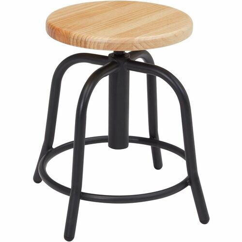 Stool, Adjustable Height, Wood/Black