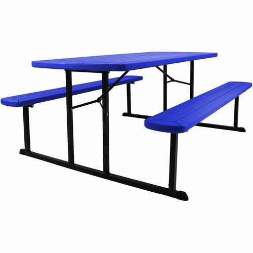 Table, Picnic, Fold, Blue