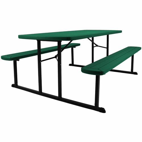 Table, Picnic, Fold, Green