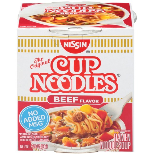 Noodles, Cup, Beef, 2.25 Oz 12/CT
