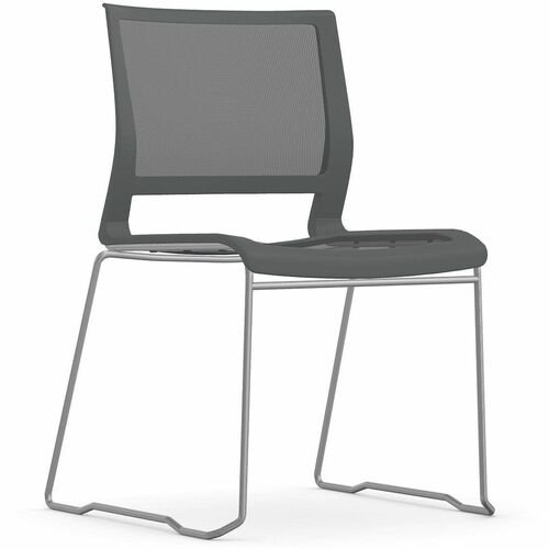 Stack Chair, Armless, Mesh Back/Seat, 21" x 21-1/2" x 33", Gray