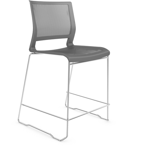 Stool, Center-Height, Armless, Mesh, Gray