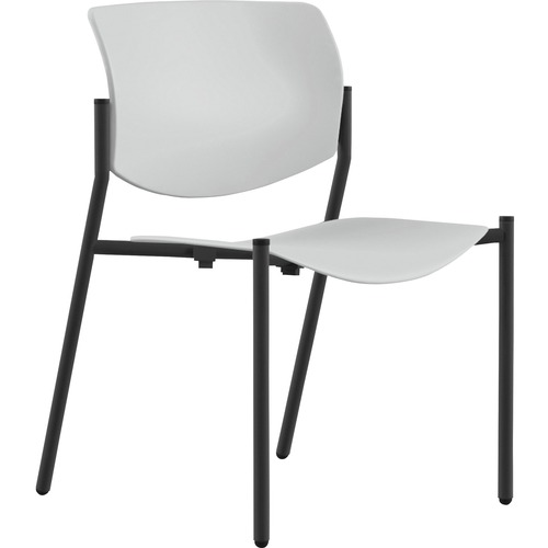 Stack Chair, Armless, 22" x 25" x 33", Weather-Resistant Plastic/Black Frame