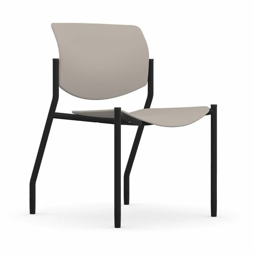 Stack Chair, Armless, 22"x25"x33", Latte Plastic/Black Frame