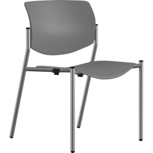 Stack Chair, Armless, 22"x25"x33", Gray Plastic/SR Frame