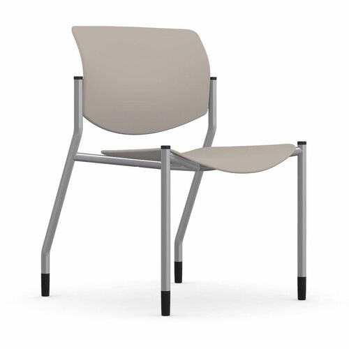 Stack Chair, Armless, 22" x 25" x 33", Latte Plastic/SR Frame