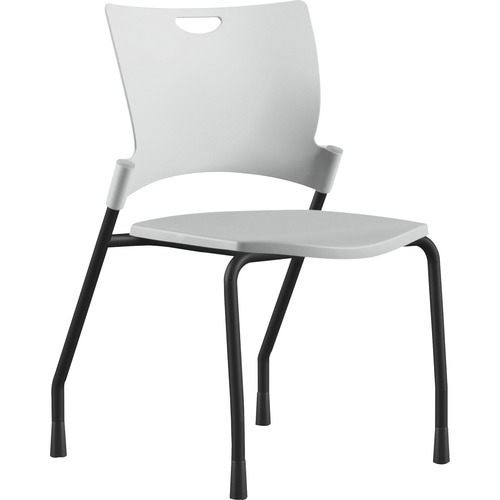Stack Chair, Armless, 21" x 26" x 33", Weather-Resistant Plastic, Black Frame