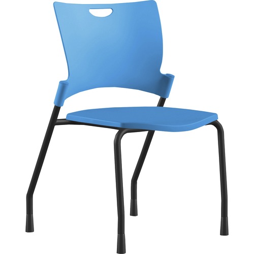 Stack Chair, Armless, 21" x 26" x 33", Beige Plastic/Black Frame