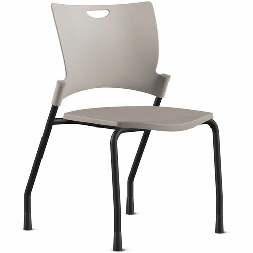 Stack Chair, Armless, 21"x26"x33", Latte Plastic/Black Frame