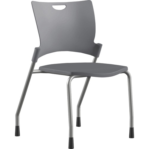 Stack Chair, Armless, 21"x26"x33", Gray Plastic/SR Frame