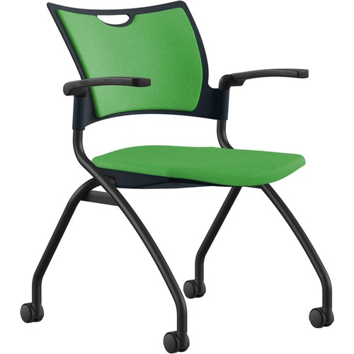 Nesting Chair, With Arms/Casters, 25"x26"x33", Latte/Black