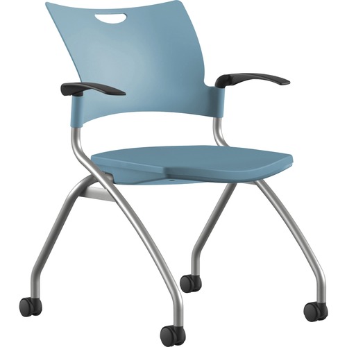 Nesting Chair, With Arms/Casters, 25"x26"x33", Be Plastic/Sr Frame